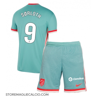 Atletico Madrid Alexander Sorloth #9 Maglia Gara Trasferta Repliche 2024-25 Bambino Maniche Corte